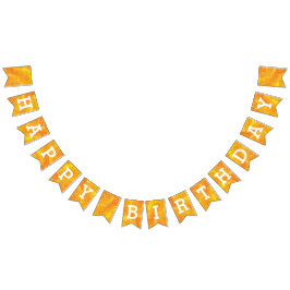 Bandeirinha Feliz aniversario na aguarela dourada