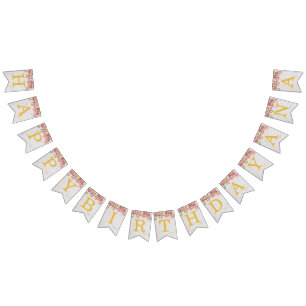 Bandeirinha Feliz Aniversário Orchideas Nome de 3 Letras Menin