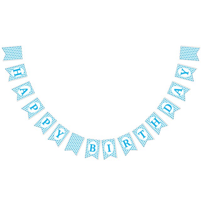 Bandeirinha Feliz aniversário para bolinhas azuis (Todos)