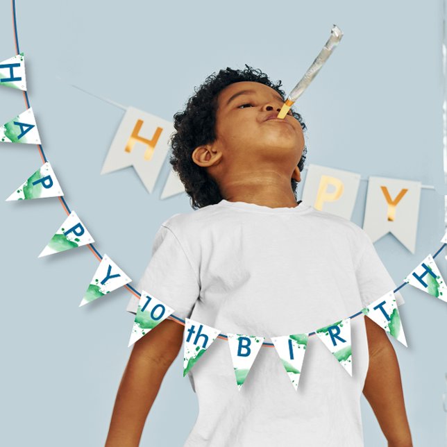 Bandeirinha Feliz Aniversário Personalize para Ano ou Qualquer (Criador carregado)
