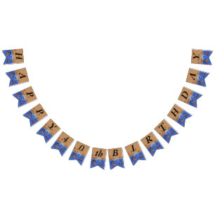 Bandeirinha Feliz Aniversário Senhora Gato Nadando em Ocean Be