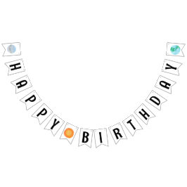 Bandeirinha Feliz Aniversário Sol E Planetas Bunting