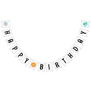 Bandeirinha Feliz Aniversário Sol E Planetas Bunting