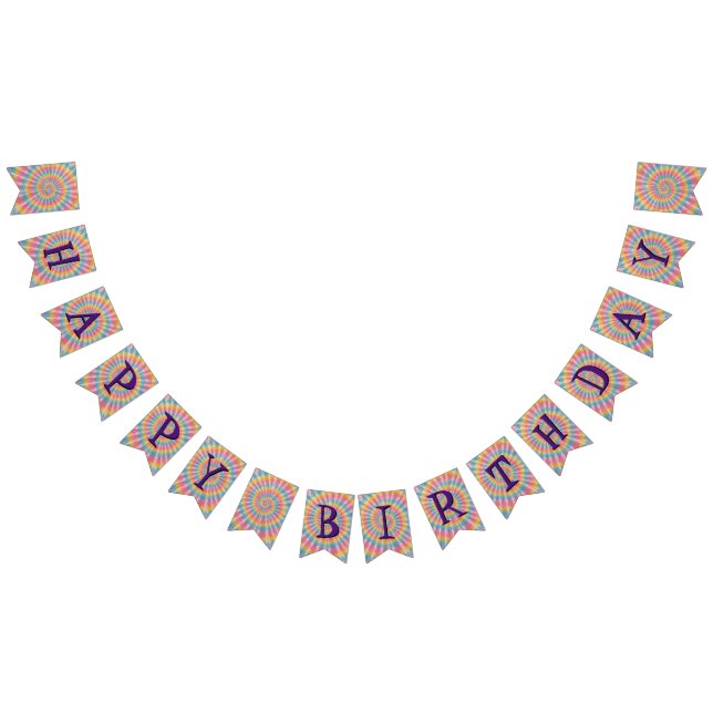 Bandeirinha Feliz Aniversário Vamos Groove Tie Dye (Todos)