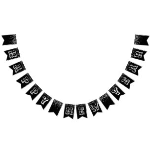 Bandeirinha Feliz ano novo Black Silver