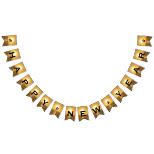 Bandeirinha Feliz ano novo (Sunset) Personalizar Sinalizadores