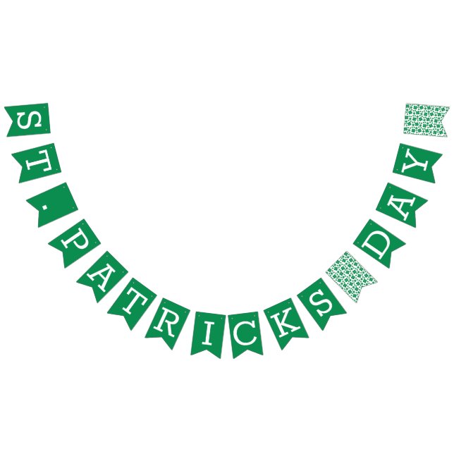 Bandeirinha Feliz Dia de São Patrício Shamrocks Green (Todos)