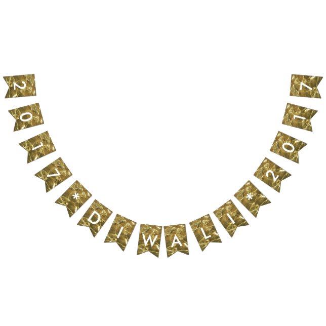 Bandeirinha Feliz Diwali 2017, Dourada Festa das Luzes Brancas (Todos)