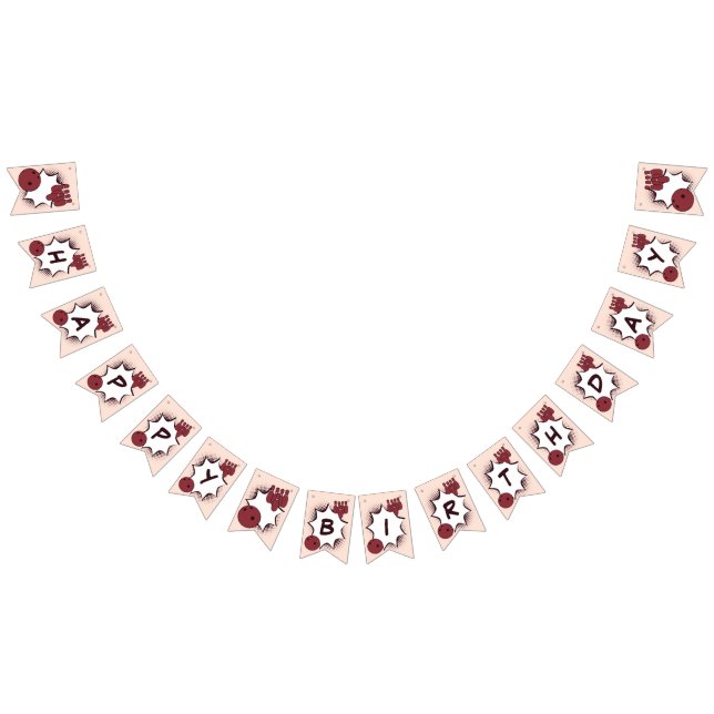 Bandeirinha Feliz Festa de Boliches de Aniversário (Todos)