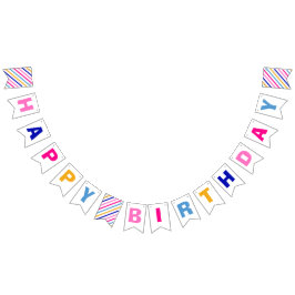 Bandeirinha Feliz Festa de Menino Feliz Aniversário Colorida