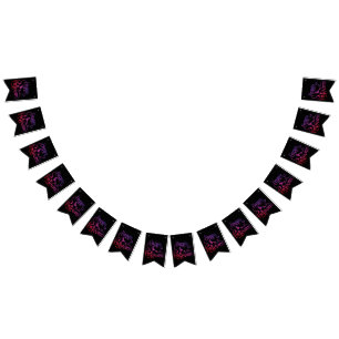 Bandeirinha Feliz Halloween gradient voando feiticeiro