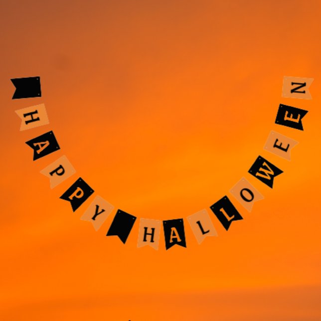 Bandeirinha Feliz Halloween Laranja e Preto (In Situ Party)