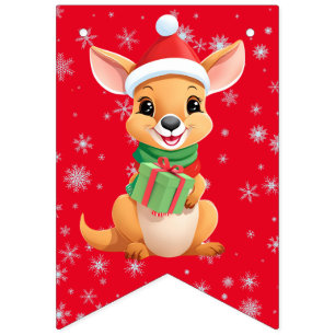 Bandeirinha Feliz Natal Bebê Papais noeis Kangaroo Scarf