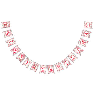 Bandeirinha Feliz Natal Red Paw Silhout com 2 imagens