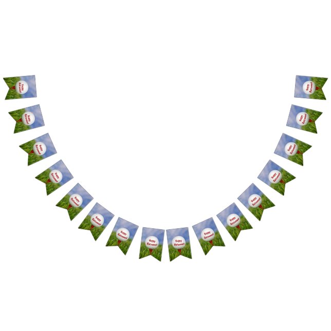 Bandeirinha Feliz Retirada Golf Ball em teia vermelha (Todos)