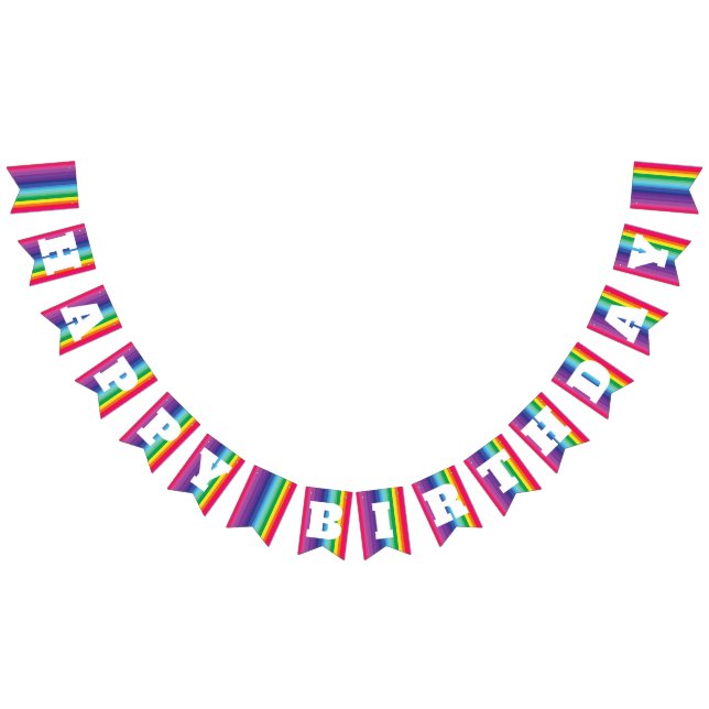 Bandeirinha Festa Colorida do primeiro aniversario Arco-Íris d (Todos)