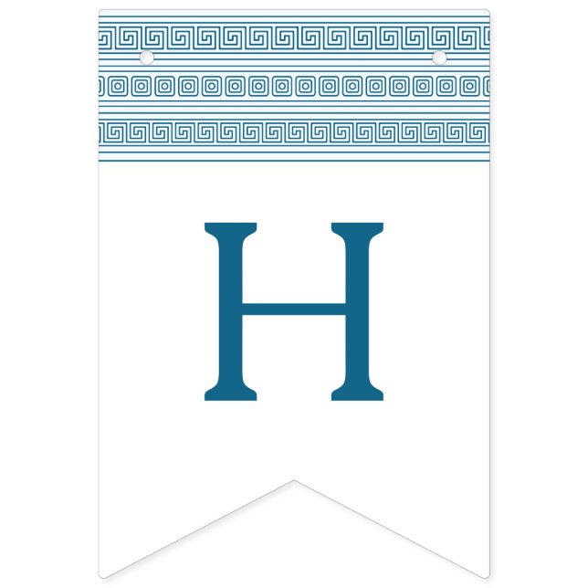 Bandeirinha Festa de aniversário Azul com Elementos Gregos (Segunda Bandeira)