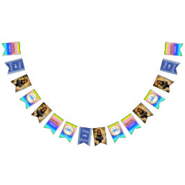 Bandeirinha Festa de aniversário com brilho do Cancer arco-íri