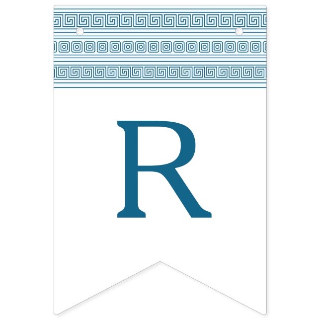 Bandeirinha Festa de Aniversário com Toga Grega Azul e Element (Décima Bandeira)