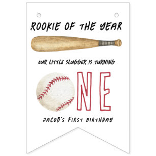 Bandeirinha Festa de Aniversário de 1 ano Rookie of the Year B