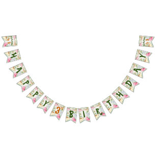 Bandeirinha Festa de aniversário de bebês de dinossauro colori