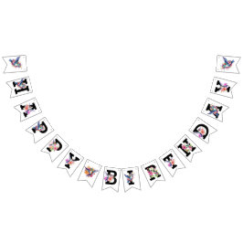 Bandeirinha Festa de aniversário de Buquê Floral do Hummingbir