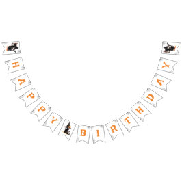 Bandeirinha Festa de aniversário de Dia das Bruxas de Gato Bon