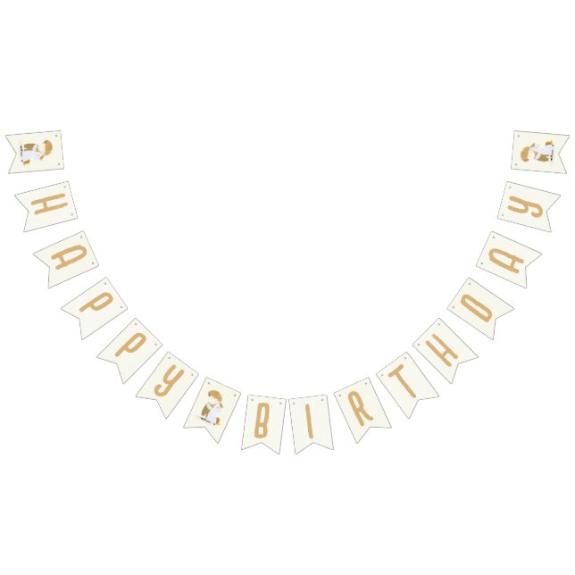 Bandeirinha Festa de aniversário de Menino e Pony, Feliz Anive (Todos)