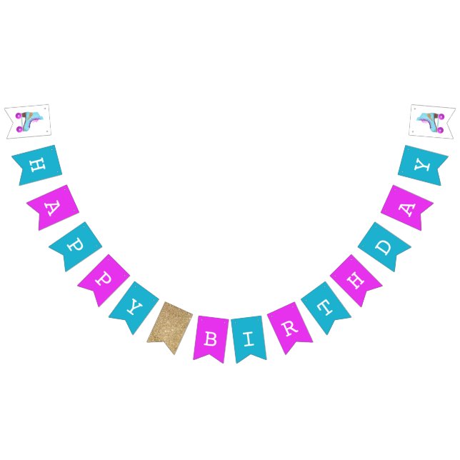 Bandeirinha Festa de aniversário de patinação retroativa (Todos)