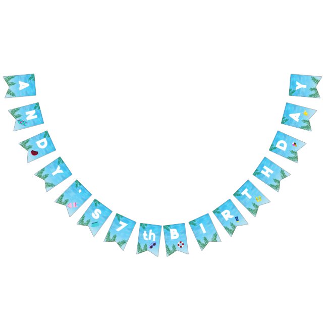 Bandeirinha Festa de aniversário de Piscina decorativa (Todos)