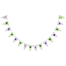 Bandeirinha Festa de aniversário de Suprimentos de Arte Verde 