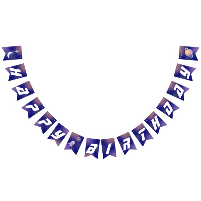 Bandeirinha Festa de aniversário do Espaço Exterior (Todos)