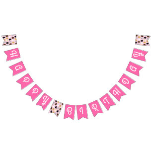 Bandeirinha Festa de aniversário do Kitty Cat Cute Kid