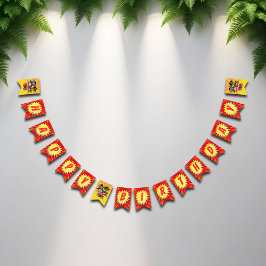 Bandeirinha Festa de aniversário do Super Herói dos BD