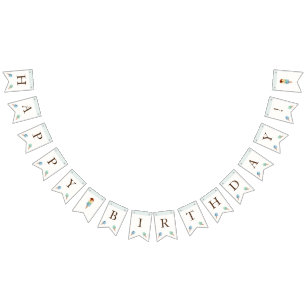 Bandeirinha Festa de aniversário do tema do sorvete