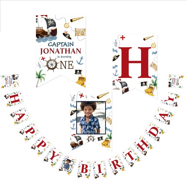 Bandeirinha Festa de Aniversário Feliz da rua Pirata (Criador carregado)