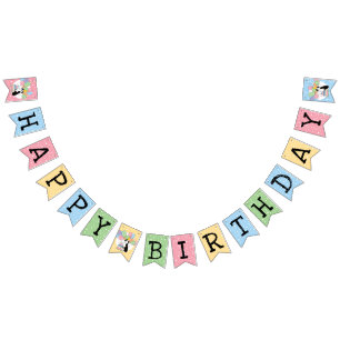 Bandeirinha Festa de Aniversário Feliz e Feliz de Triz Negro A
