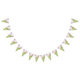 Bandeirinha Festa de aniversário Flamingo Rosa Tropical