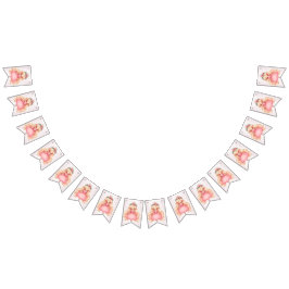 Bandeirinha Festa de aniversário Princesa Rosa de Watercolor d