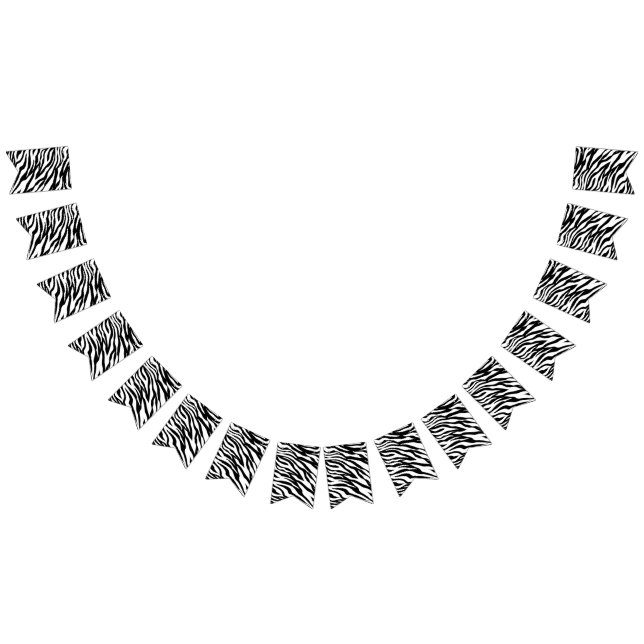 Bandeirinha Festa de aniversário safari chic preto e branco co (Todos)