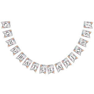 Bandeirinha Festa de casamento de boas-vindas, Flores Colorida