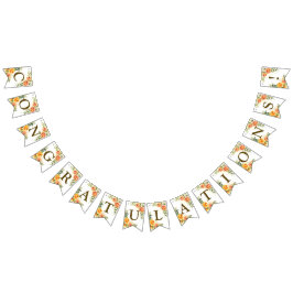 Bandeirinha Festa de casamento de boas-vindas Laranja Amarelo 