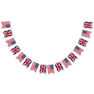 Bandeirinha festa de casamento Inglesa do American British Uni