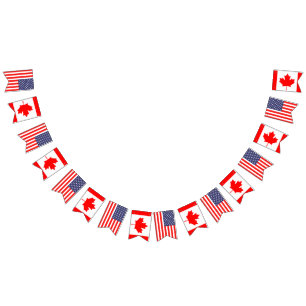 Bandeirinha Festa de casamento internacional americana e