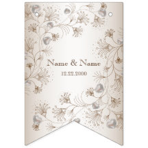 Festa de casamento Tan Floral Beige Elegante