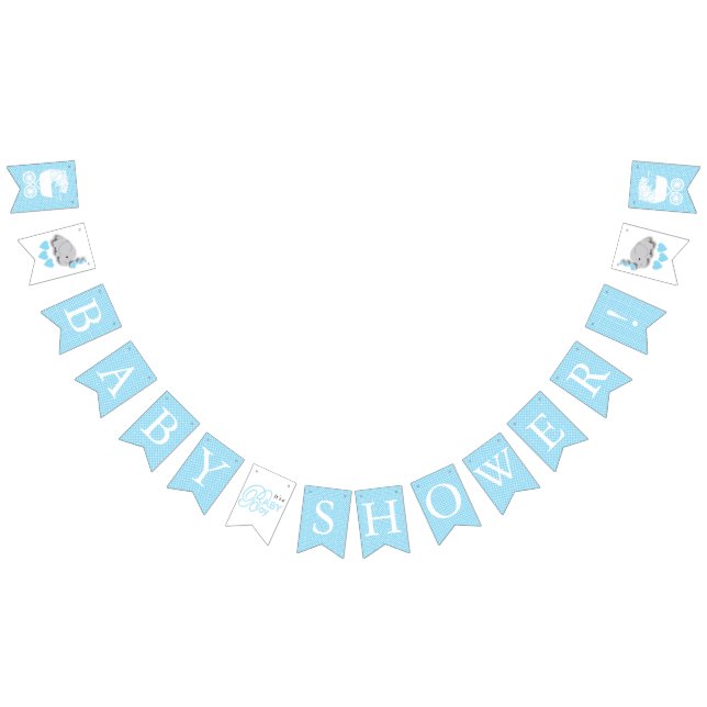 Bandeirinha Festa de Chá de Bebê Menino Azul (Todos)