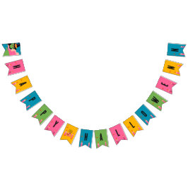 Bandeirinha Festa de Fantasias Vintage de Halloween Pop Retrô