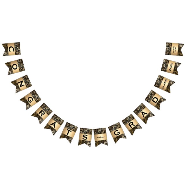 Bandeirinha Festa de formatura de ferrão preto e Dourado (Todos)