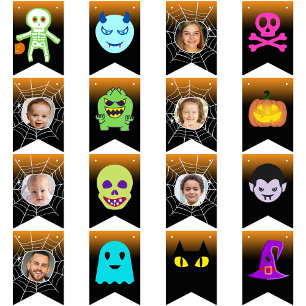 Bandeirinha Festa de Foto Personalizada 6 Festa de Halloween F