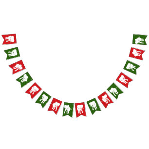 Bandeirinha Festa de Natal da troca do presente do elefante